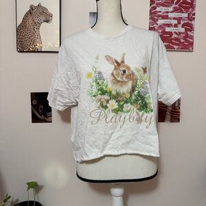 Playboy Cream Bunny Graphic Tee